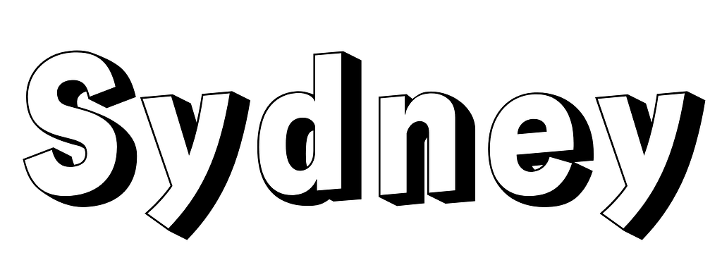 Name coloring page with name Sydney in cool font that you can color in 