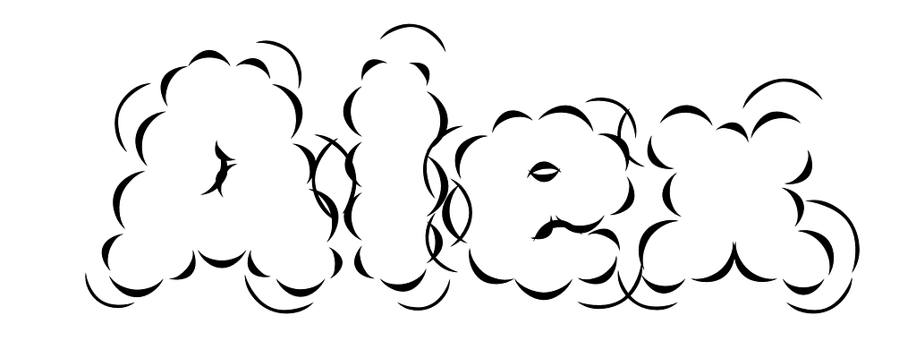 Name coloring page with name Alex in cool font that you can color in 