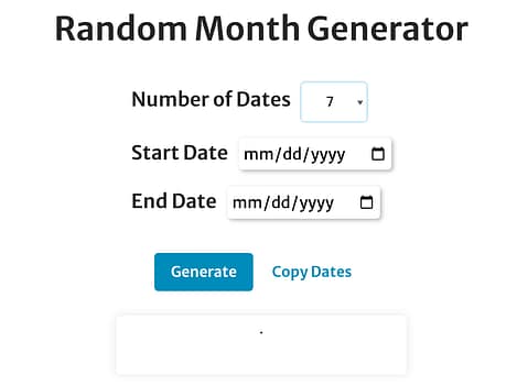 Screenshot of the Random Month Generator from CalculatorWise