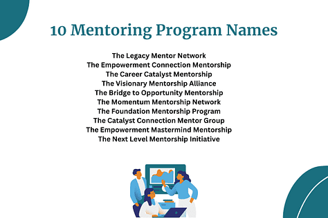 List of 10 mentoring program names