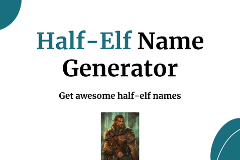 half elf name generator thumbnail with half elf portrait
