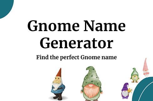 gnome name generator thumbnail with various illustrations of gnomes 