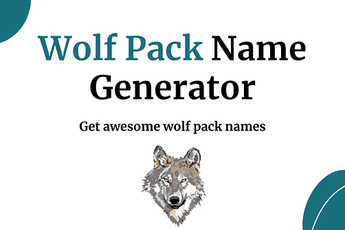 wolf pack name generator thumbnail with an illustration of a wolf on it 
