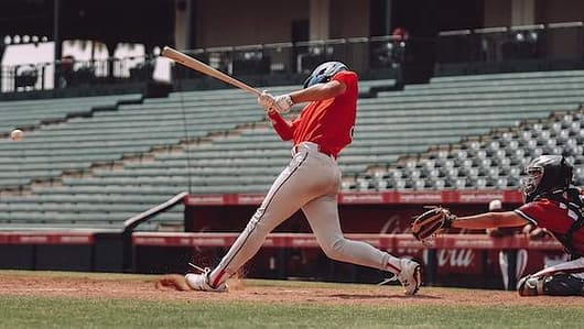 baseball batter hitting working on his slugging percentage