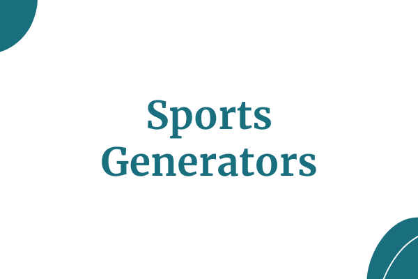 Sports generators thumbnail with blue decorative accents