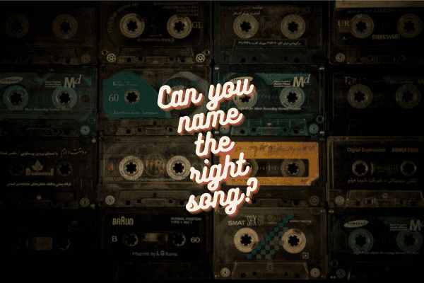 casettes with different songs and the text can you name the right song?