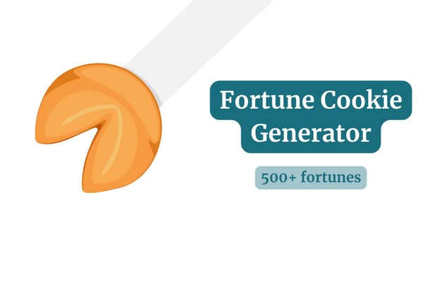 fortune cookie generator thumbnail with a fortune cookie illustration