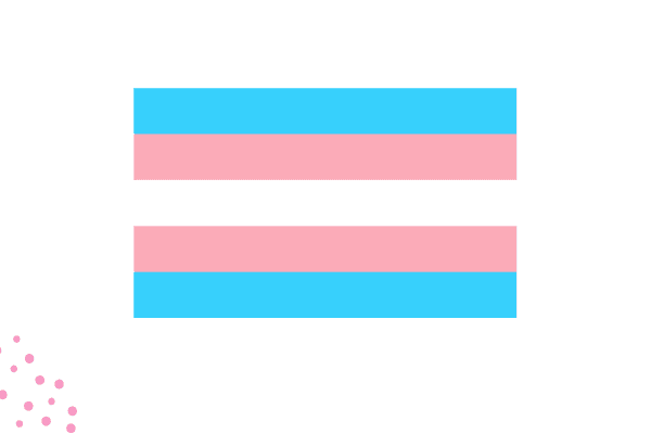 transgender flag with design
