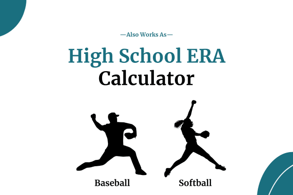 high school era calculator thumbnail with illustration of a high school pitcher