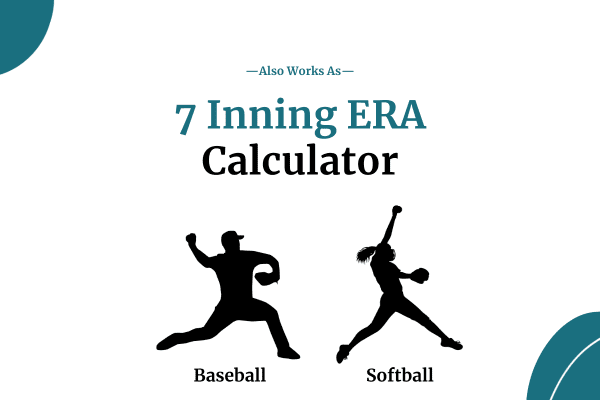 7 inning era calculator thumbnail with illustration of a baseball pitcher and a softball pitcher