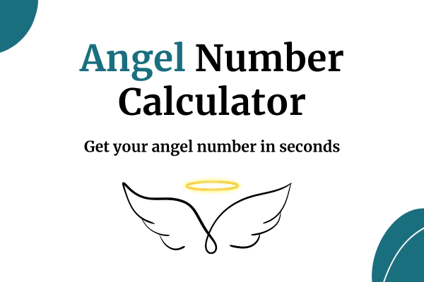 The angel number calculator thumbnail with angel wings and halo design