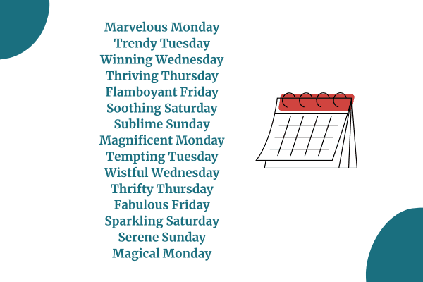 catchy names for days of the week