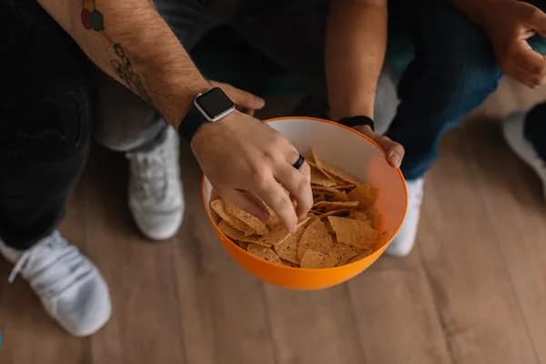 bowl of chips at a football watch party