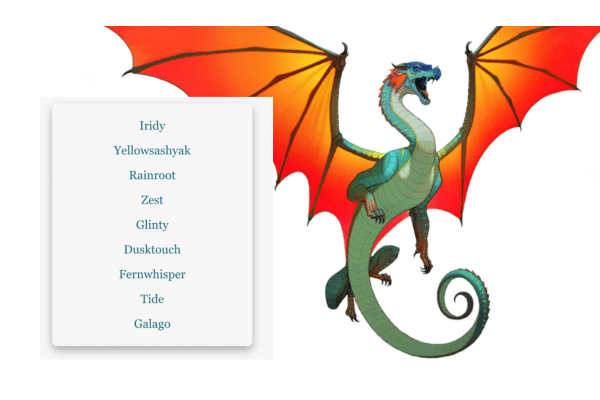 rainwing dragon with 9 rainwing names 